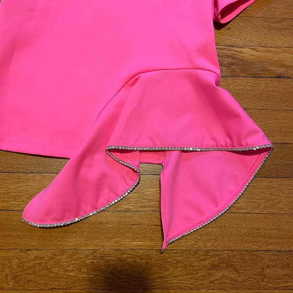 AREA NYC Pink Short Sleeve Embellished Shirt Medium - Picture 3 of 6